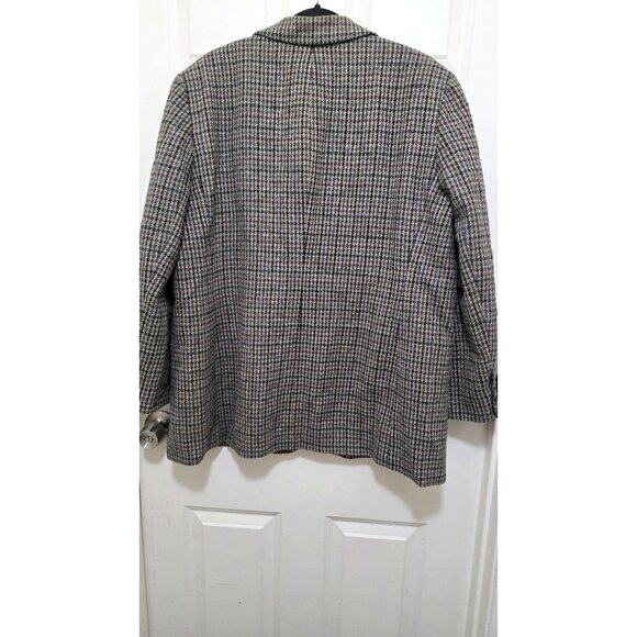 Lauren Ralph Lauren Women's Houndstooth 100% Wool Plus Size Blazer Jacket Size 1 - Picture 3 of 9